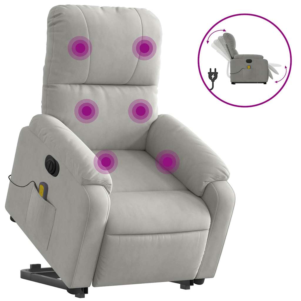 Fauteuil inclinable de massage électrique gris clair