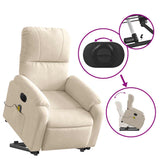 Fauteuil inclinable de massage électrique beige microfibres
