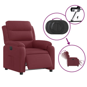 Fauteuil inclinable électrique Rouge bordeaux Tissu