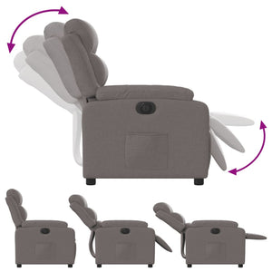 Fauteuil inclinable électrique Taupe Tissu