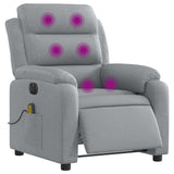Fauteuil de massage inclinable électrique gris clair tissu