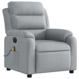 Fauteuil de massage inclinable électrique gris clair tissu