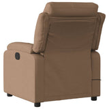Fauteuil inclinable de massage électrique marron tissu
