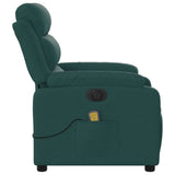 Fauteuil de massage inclinable électrique Vert foncé Tissu