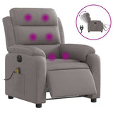 Fauteuil de massage inclinable électrique Taupe Tissu