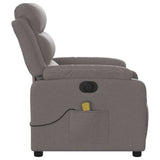 Fauteuil de massage inclinable électrique Taupe Tissu