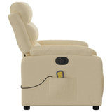 Fauteuil inclinable de massage électrique crème tissu