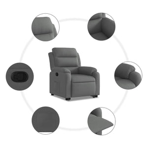 Fauteuil inclinable Gris foncé Tissu