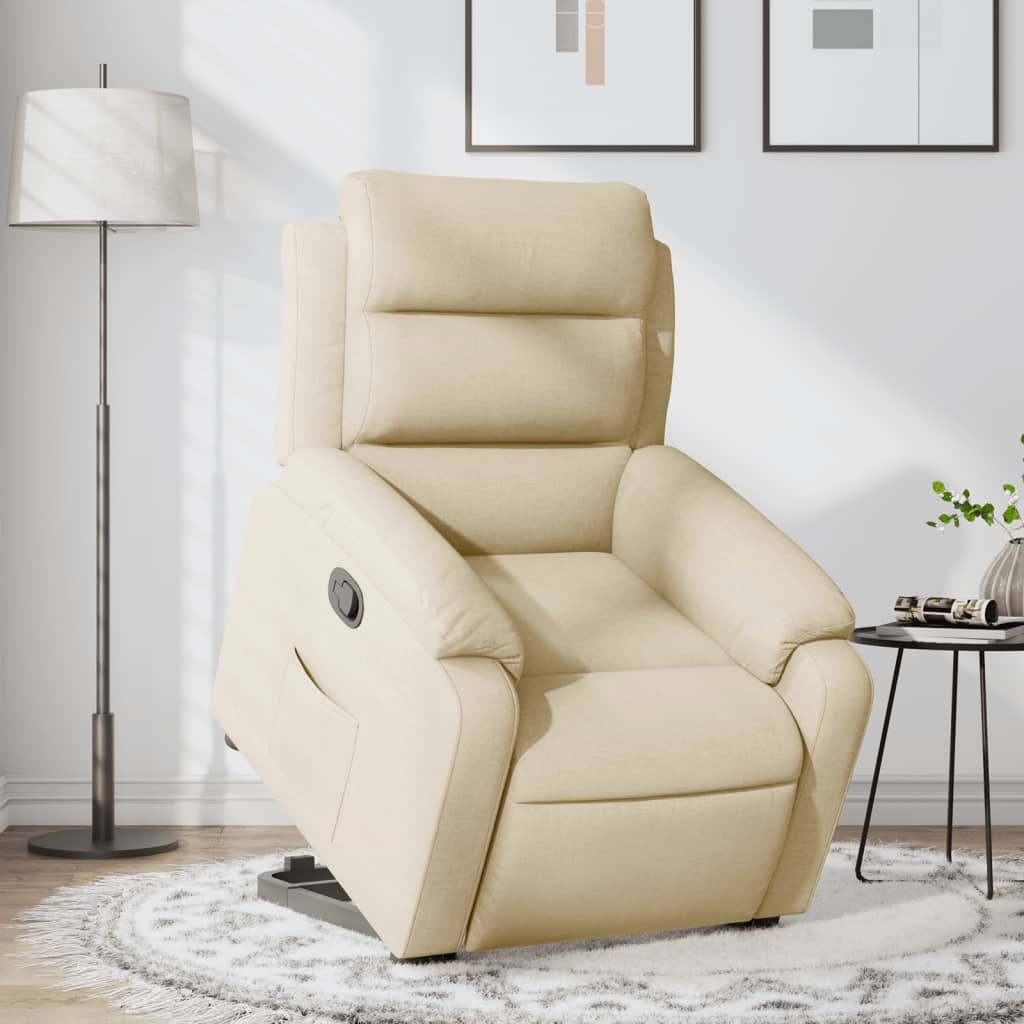Fauteuil inclinable Crème Tissu