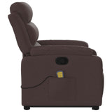 Fauteuil inclinable de massage Marron foncé Tissu