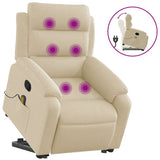 Fauteuil inclinable de massage Crème Tissu