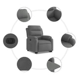 Fauteuil inclinable électrique gris foncé tissu