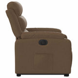 Fauteuil inclinable électrique marron tissu