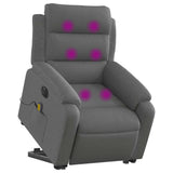 Fauteuil inclinable de massage électrique Gris foncé Tissu