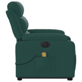 Fauteuil inclinable de massage électrique Vert foncé Tissu