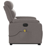 Fauteuil inclinable de massage électrique Taupe Tissu