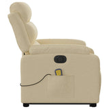 Fauteuil inclinable de massage électrique Crème Tissu