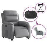 Fauteuil inclinable électrique Gris Similicuir