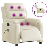 Fauteuil de massage inclinable électrique crème similicuir
