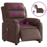 Fauteuil de massage inclinable électrique marron similicuir