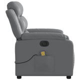 Fauteuil de massage inclinable électrique gris similicuir
