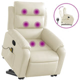 Fauteuil inclinable de massage Crème Similicuir