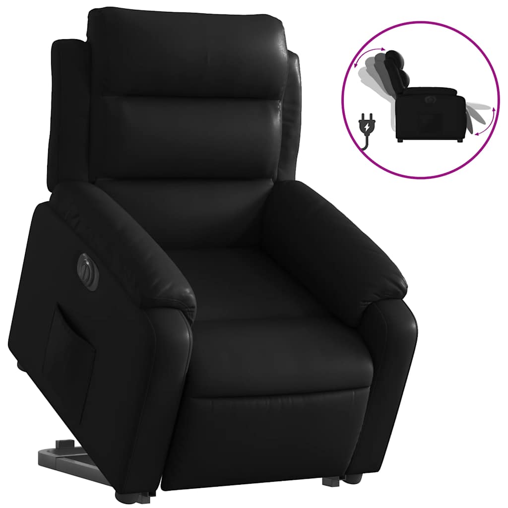 Fauteuil inclinable électrique noir similicuir