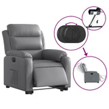 Fauteuil inclinable électrique gris similicuir