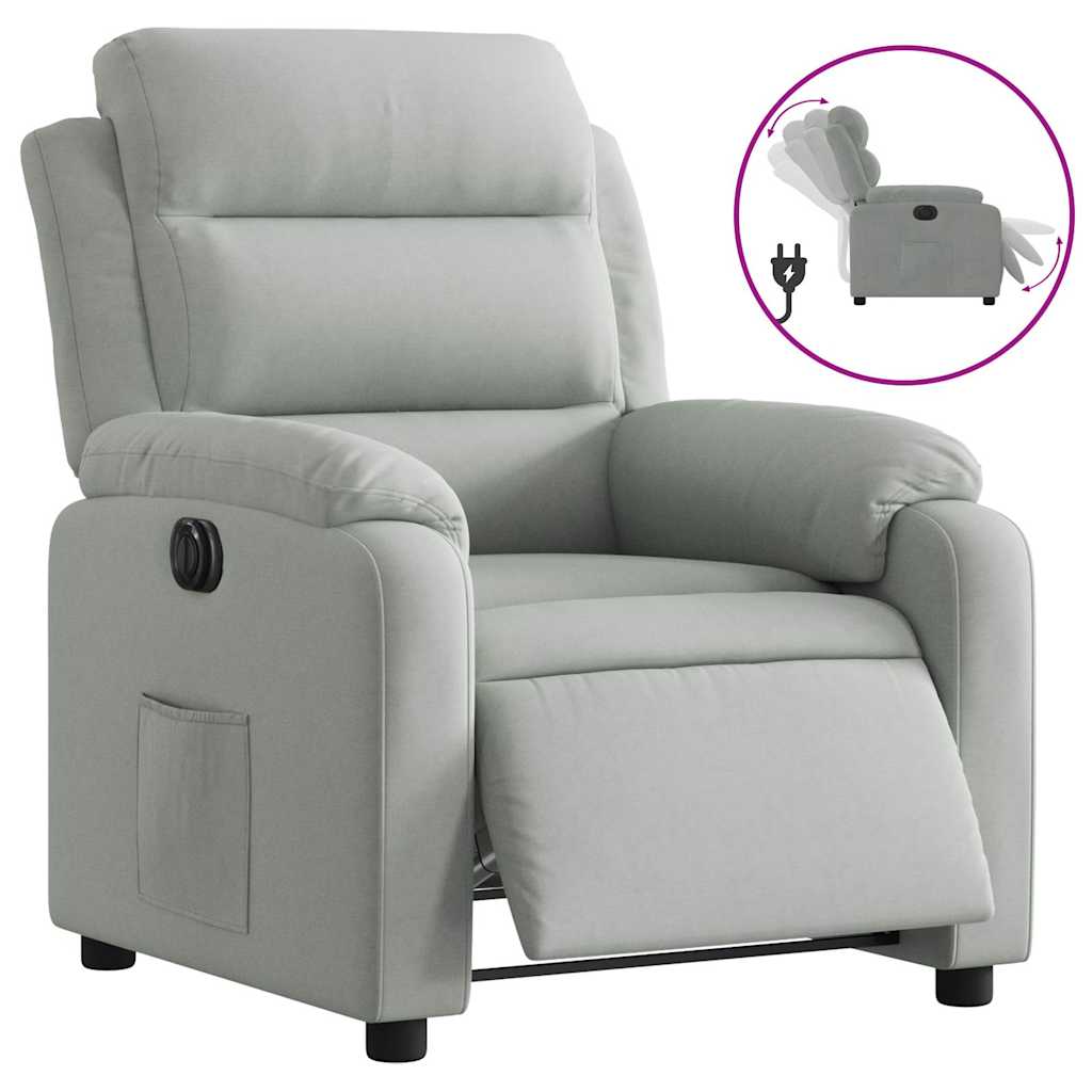 Fauteuil inclinable électrique gris clair velours