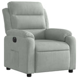 Fauteuil inclinable électrique gris clair velours
