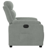 Fauteuil inclinable électrique gris clair velours