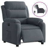 Fauteuil inclinable électrique Gris foncé Velours