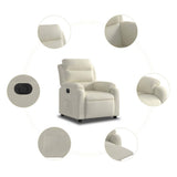 Fauteuil inclinable électrique Crème Velours