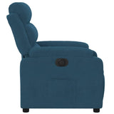 Fauteuil inclinable électrique bleu velours