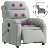 Fauteuil inclinable électrique de massage gris clair velours