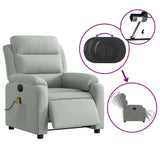 Fauteuil inclinable électrique de massage gris clair velours