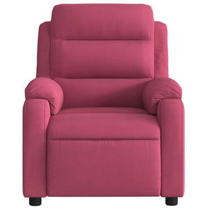 Fauteuil inclinable massage électrique rouge bordeaux velours