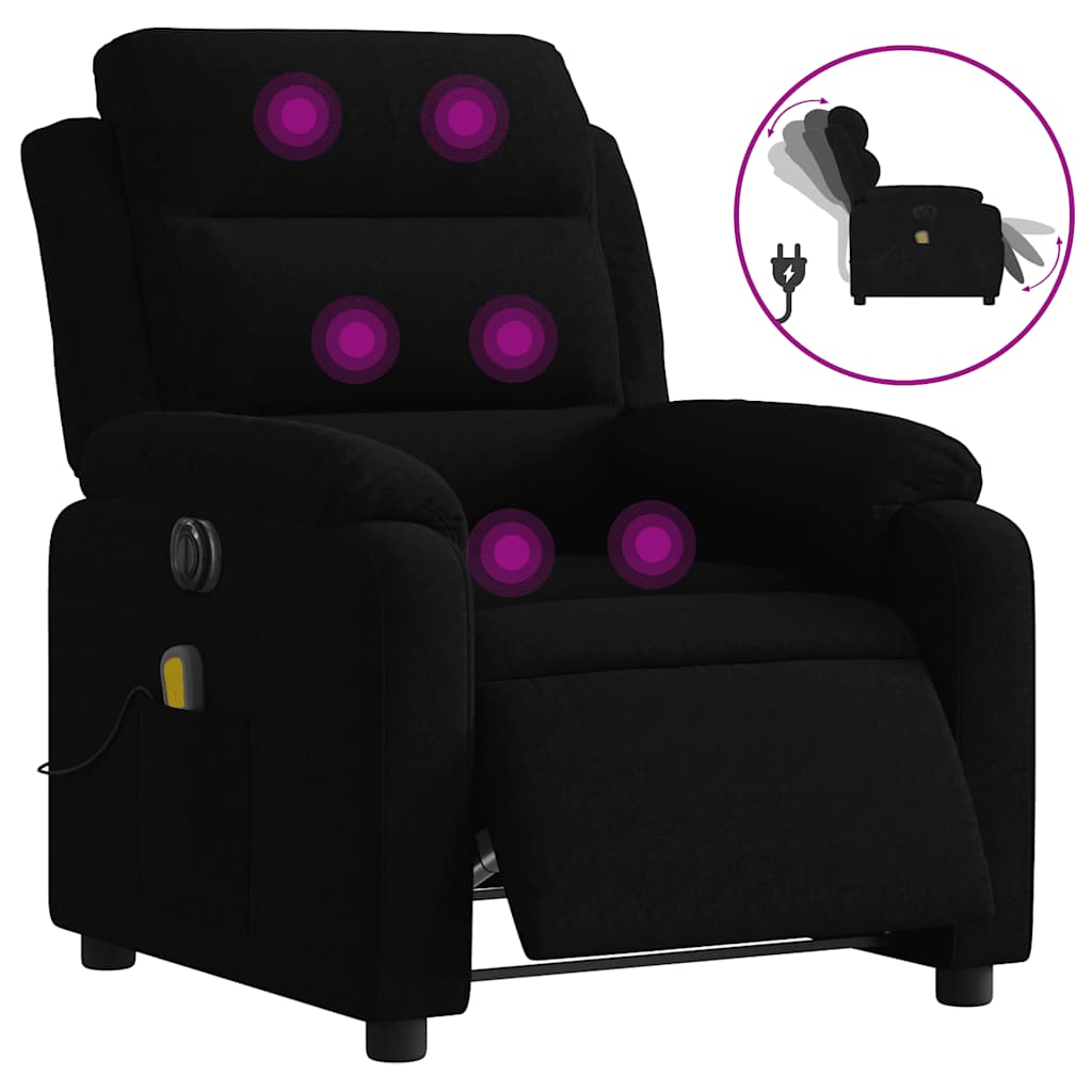 Fauteuil inclinable de massage électrique noir velours