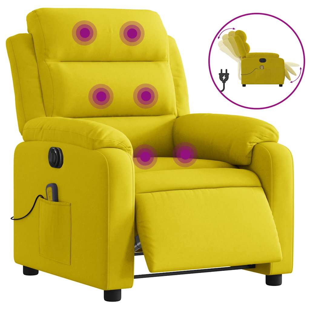 Fauteuil inclinable de massage électrique jaune velours