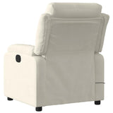 Fauteuil inclinable de massage électrique crème velours