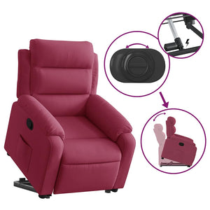 Fauteuil inclinable Rouge bordeaux Velours