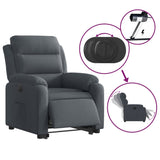 Fauteuil inclinable électrique gris foncé velours