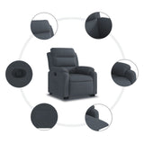 Fauteuil inclinable électrique gris foncé velours