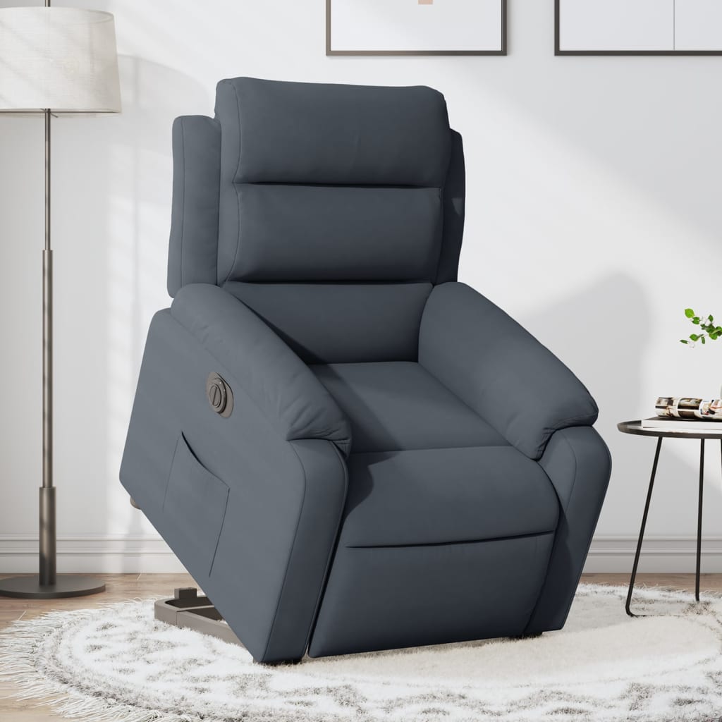 Fauteuil inclinable électrique gris foncé velours