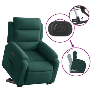 Fauteuil inclinable électrique vert foncé velours