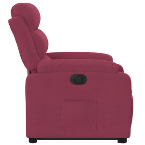 Fauteuil inclinable électrique rouge bordeaux velours