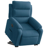 Fauteuil inclinable électrique bleu velours
