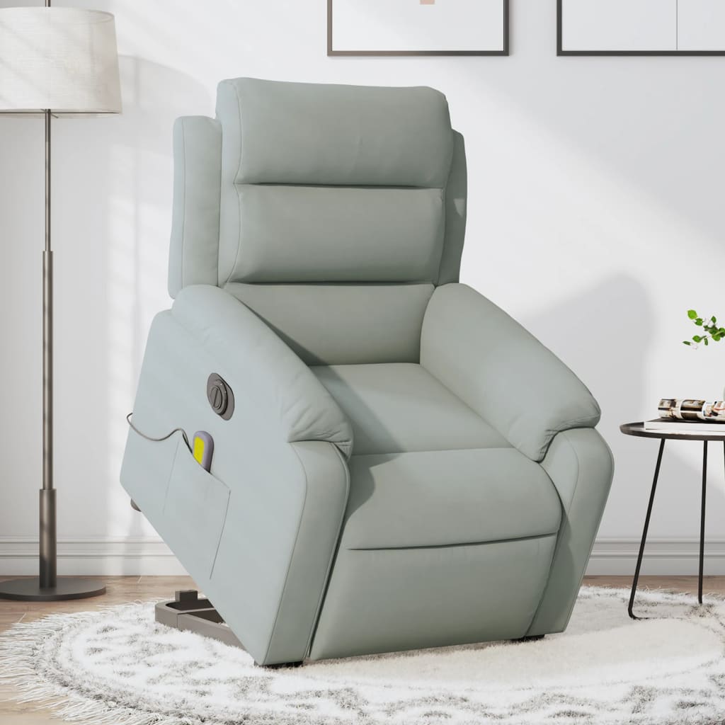 Fauteuil inclinable de massage électrique gris clair velours