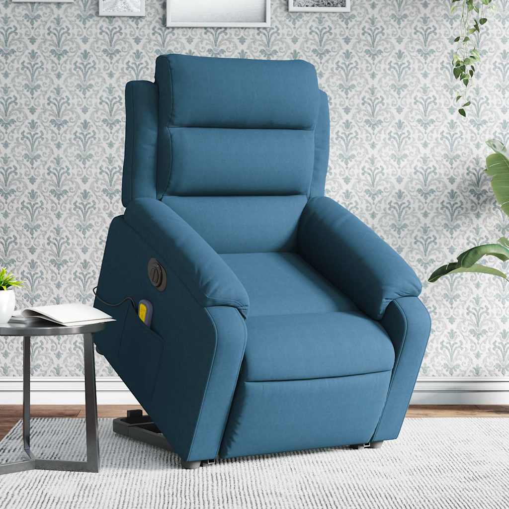 Fauteuil inclinable de massage électrique bleu velours