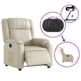 Fauteuil inclinable électrique Crème Similicuir
